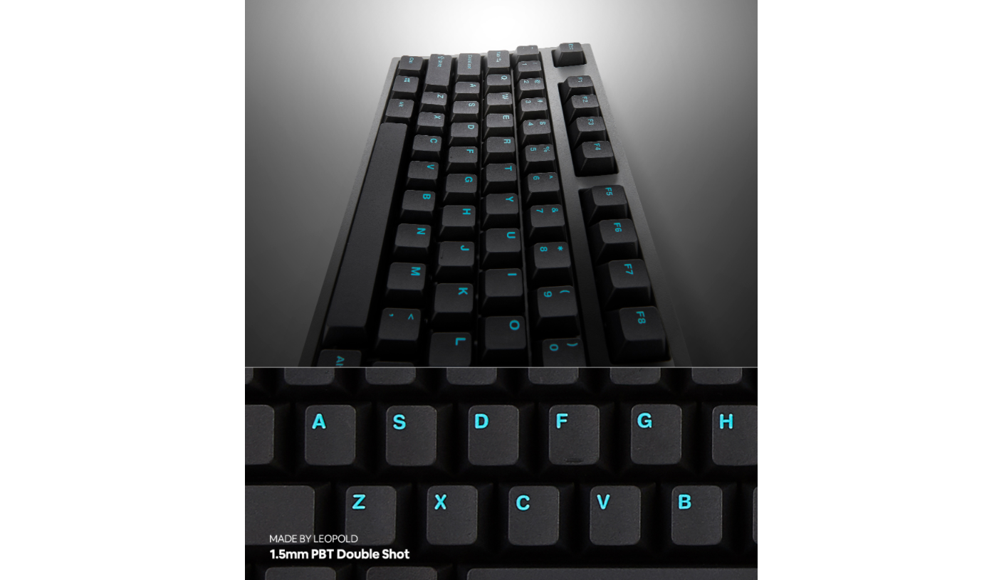 Bàn phím Leopold FC750R PD Blue Font Cherry Blue switch (USB/PBT/ko Led) trang bị bộ keycap đặc trưng cao cấp